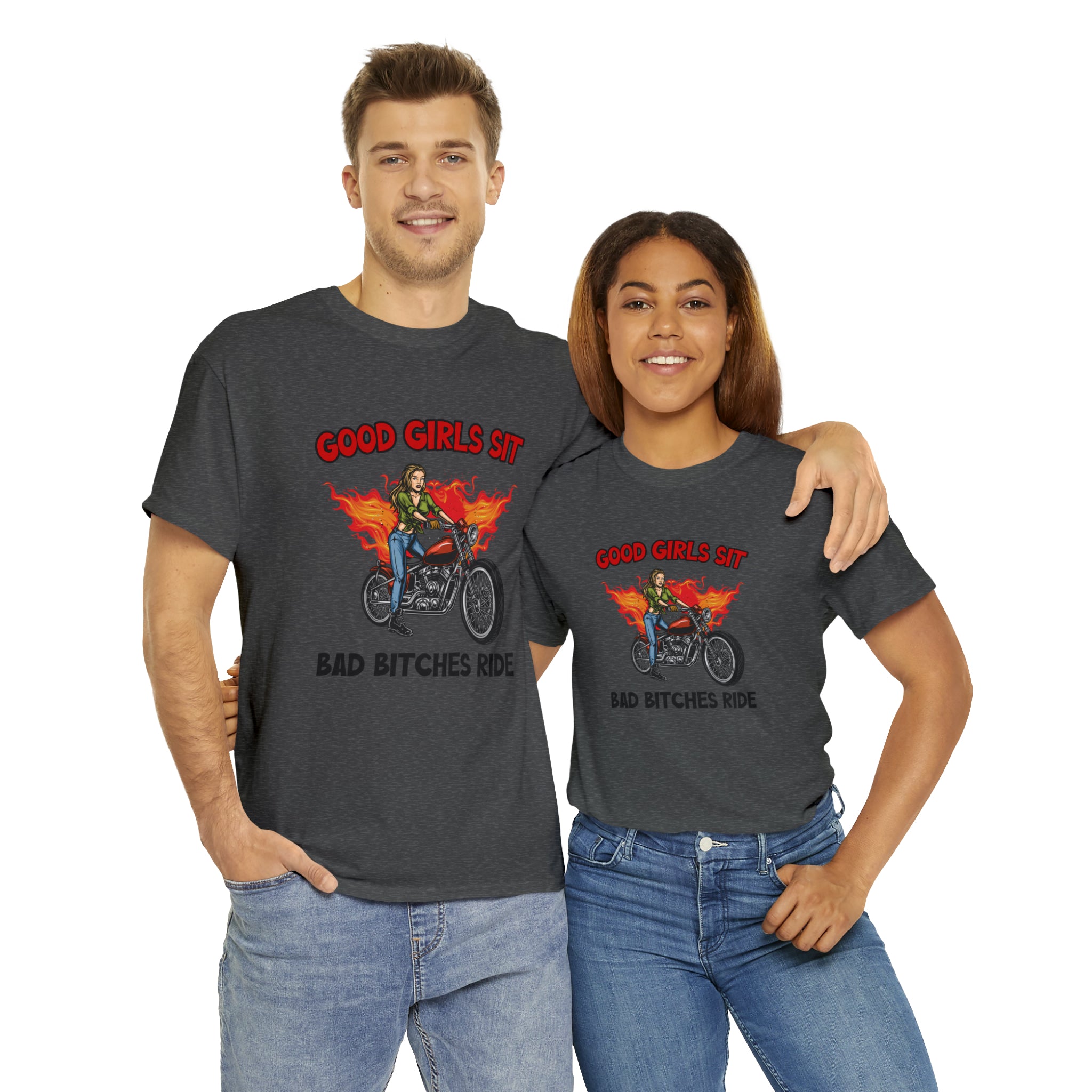 Women Motorcycle Street Wear T-Shirt Good Girls Sit Bad Bitches Ride Bike Week