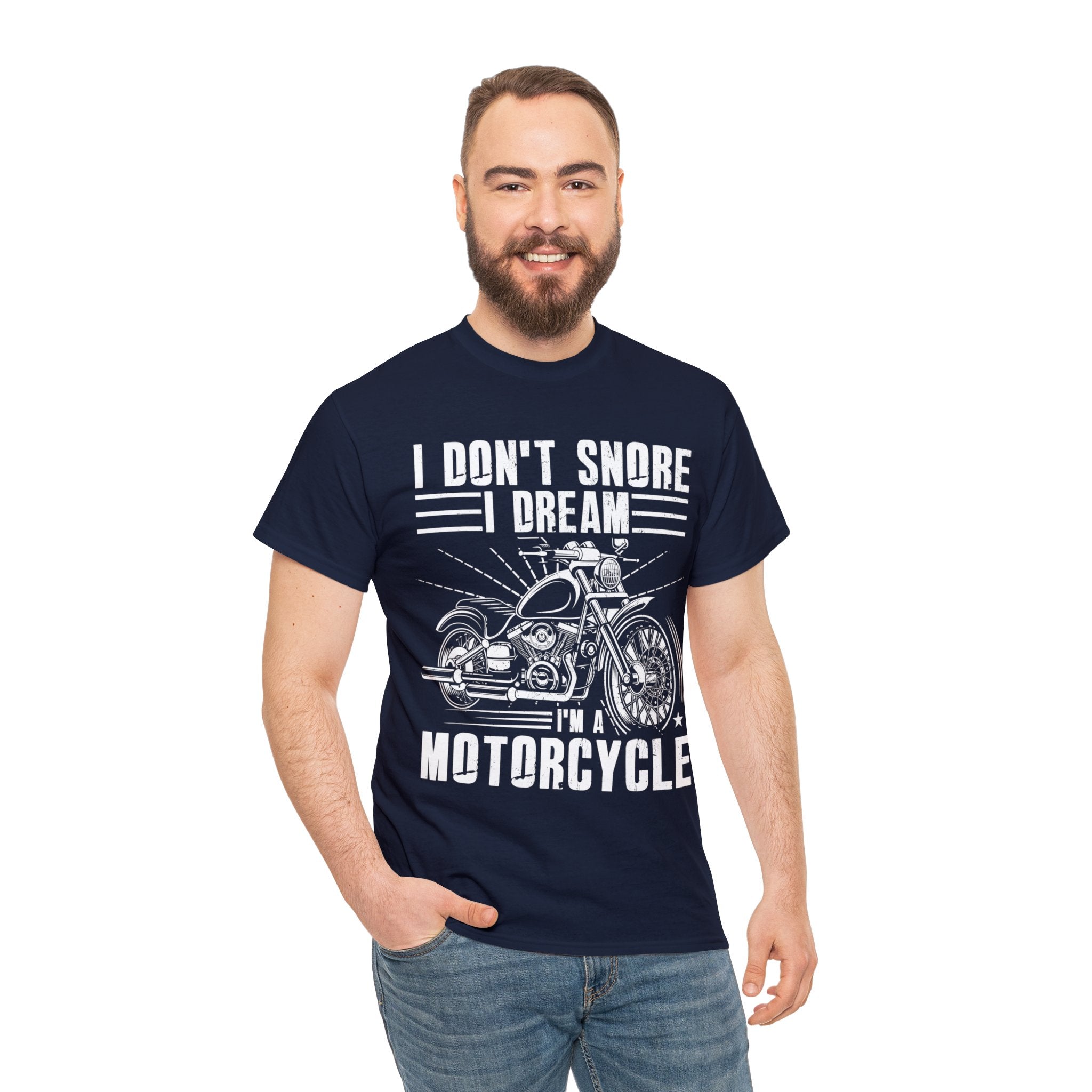 Mens Womens Funny Biker Motorcycle Bike Night Week T-shirt I don't snore I dream I am a Motorcycle