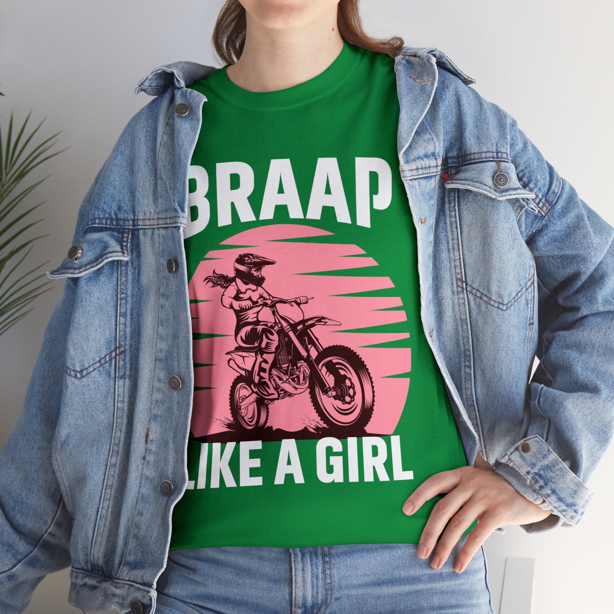 Funny Womens Dirt Bike Night Week Motorcycle Motocross Supercross T-Shirt Braap like a girl