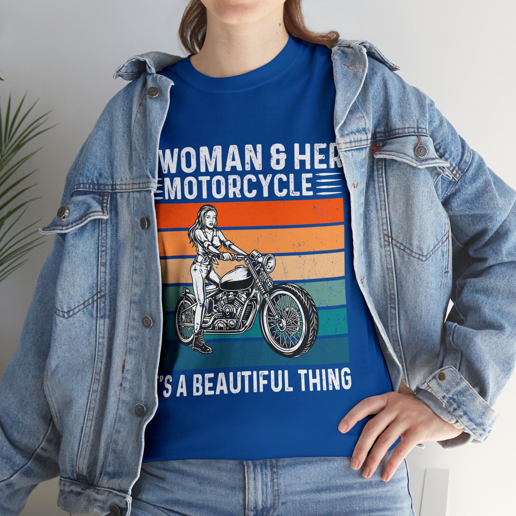 Funny Biker Chick Bike Night Week Motorcycle Casual Streetwear T-shirt a Woman and her Bike its a Beautiful Thing