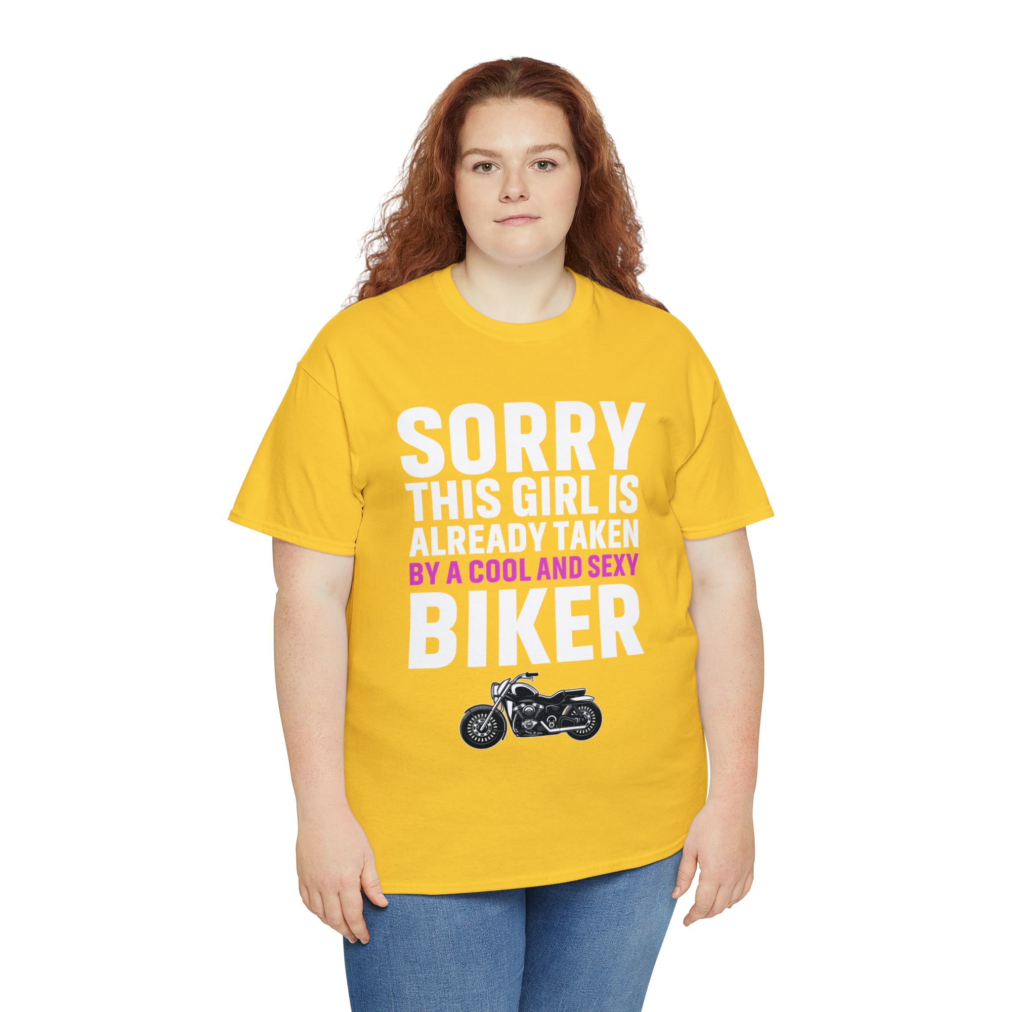 Women's Couples Funny Biker Bike Night Week Motorcycle T-shirt  Tee Shirt Sorry This Girl Is Already Taken By a Cool and Sexy Biker