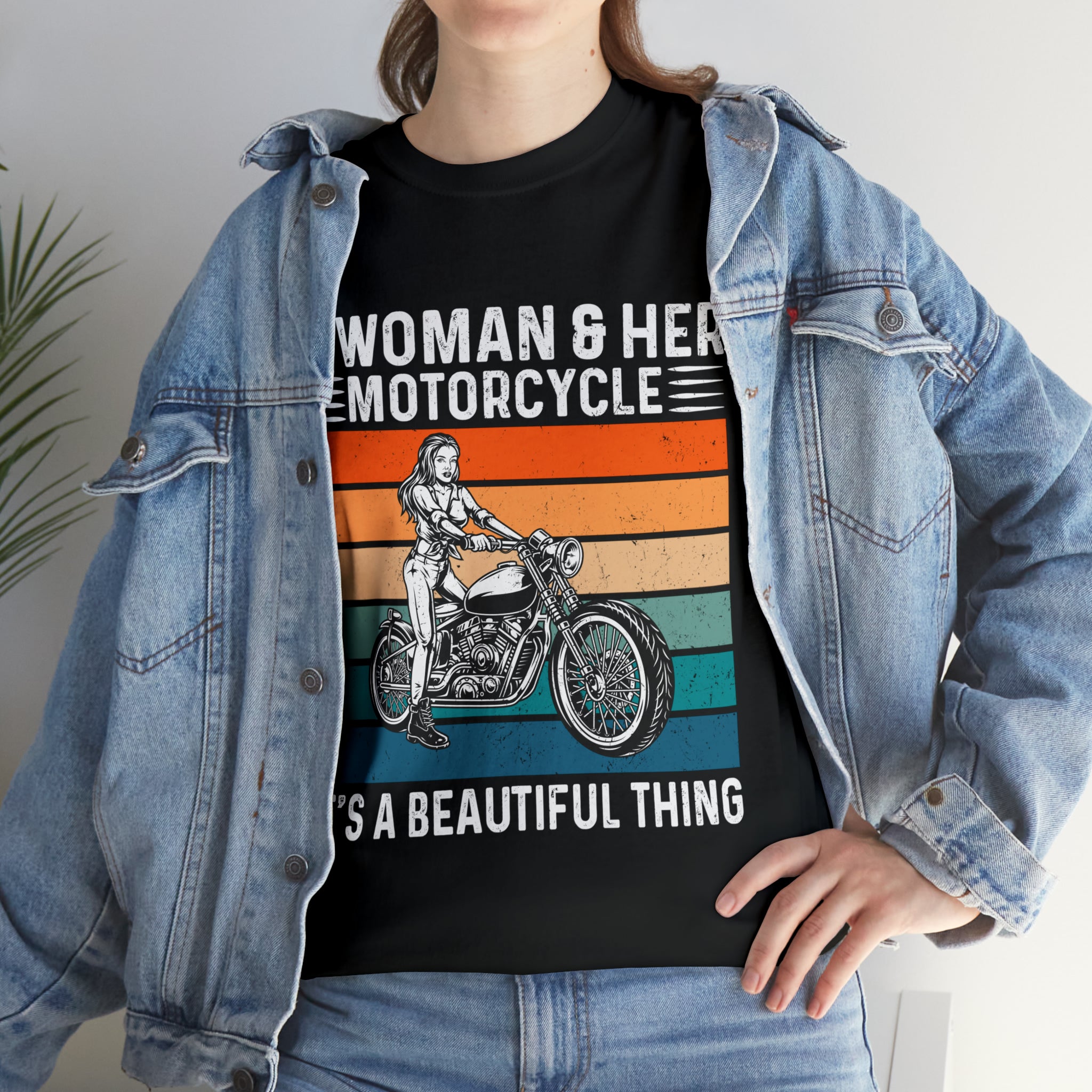 Funny Biker Chick Bike Night Week Motorcycle Casual Streetwear T-shirt a Woman and her Bike its a Beautiful Thing