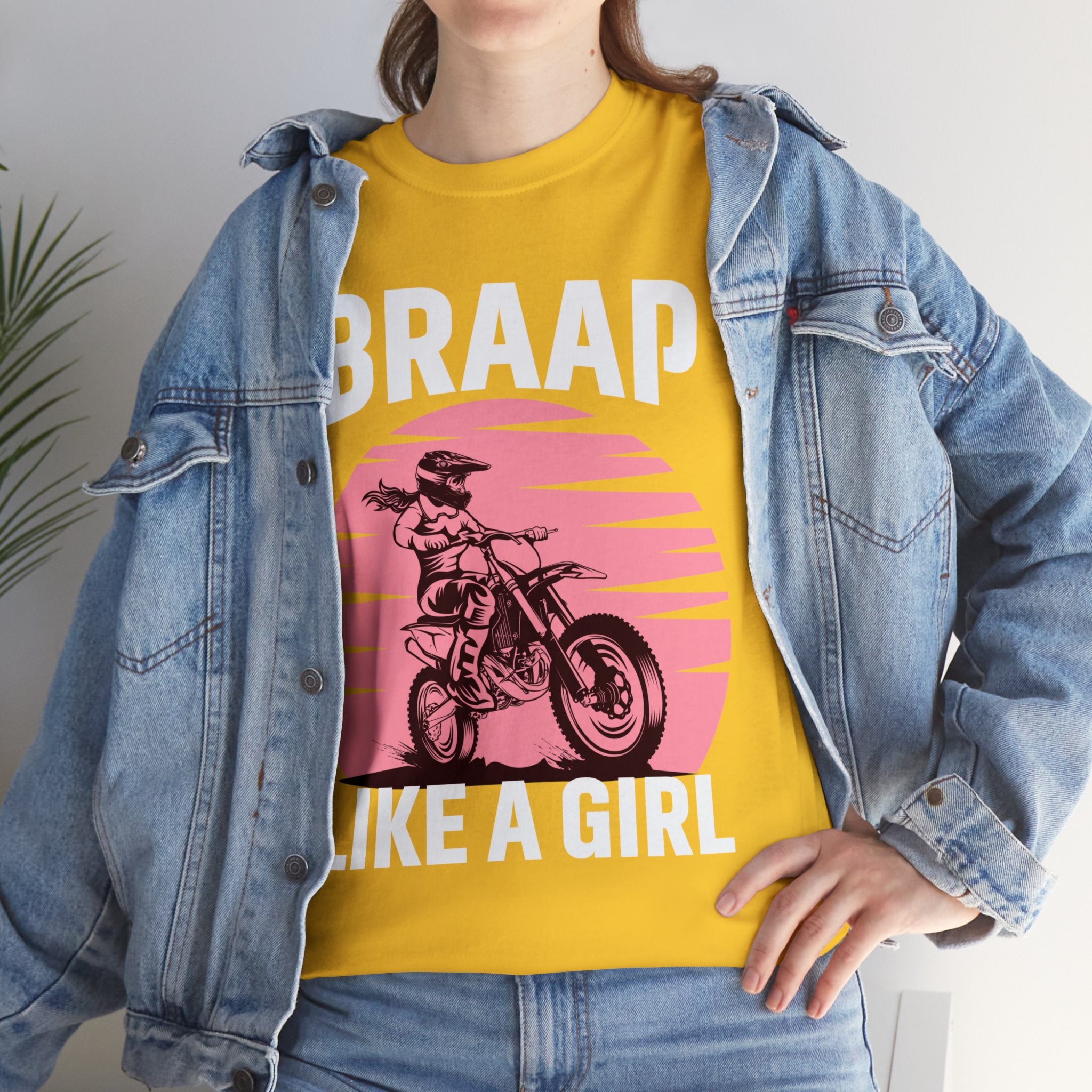 Funny Womens Dirt Bike Night Week Motorcycle Motocross Supercross T-Shirt Braap like a girl