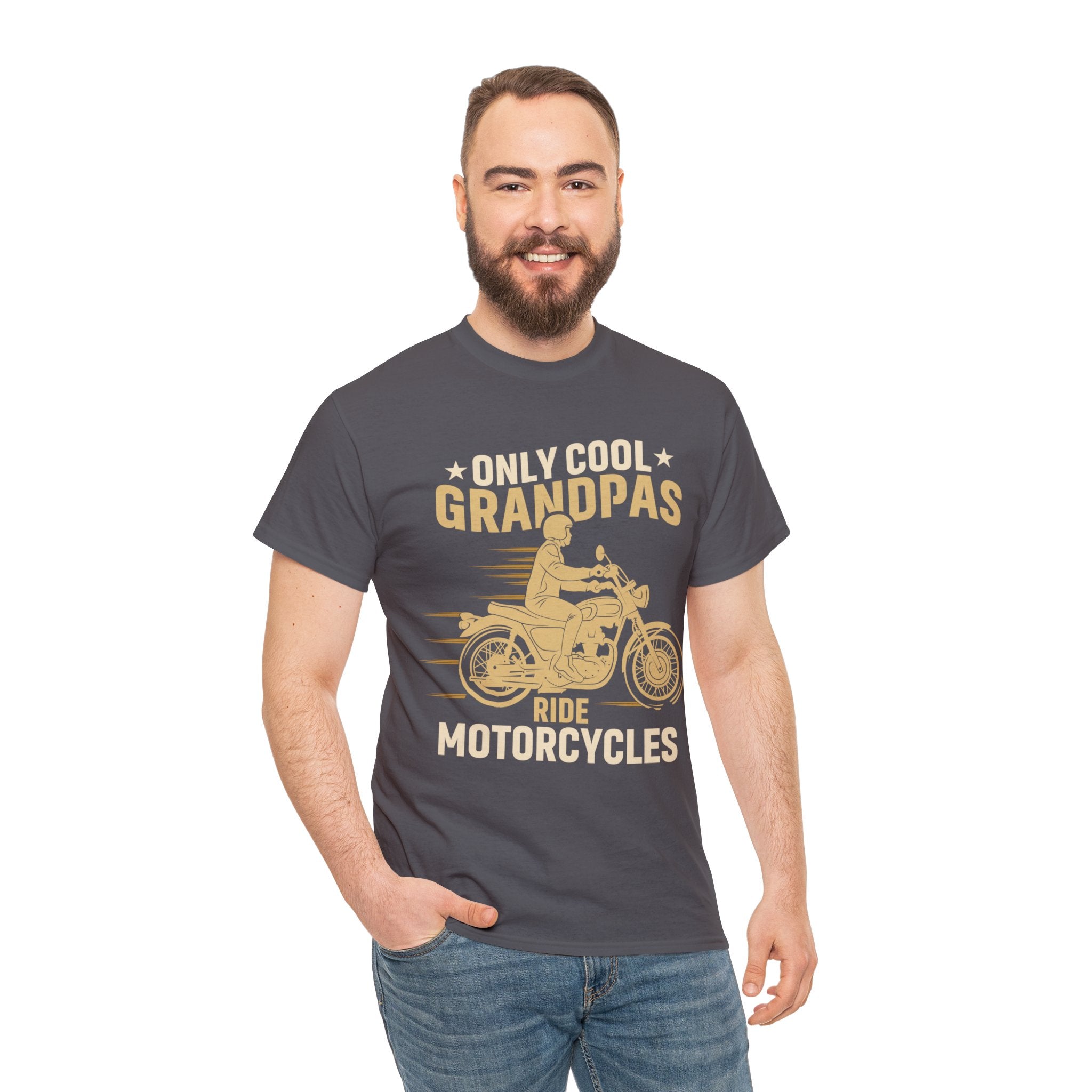 Funny Mens Grandpa Biker Motorcycle Bike Week Night T-Shirt Only Cool Grandpas Ride Motorcycles