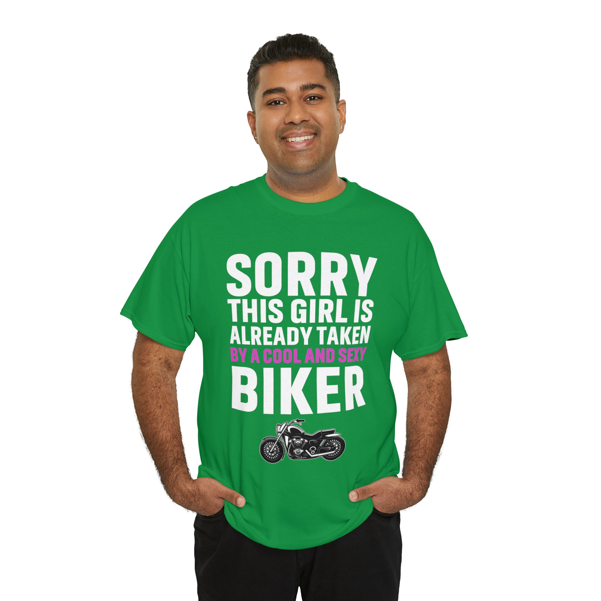 Women's Couples Funny Biker Bike Night Week Motorcycle T-shirt  Tee Shirt Sorry This Girl Is Already Taken By a Cool and Sexy Biker