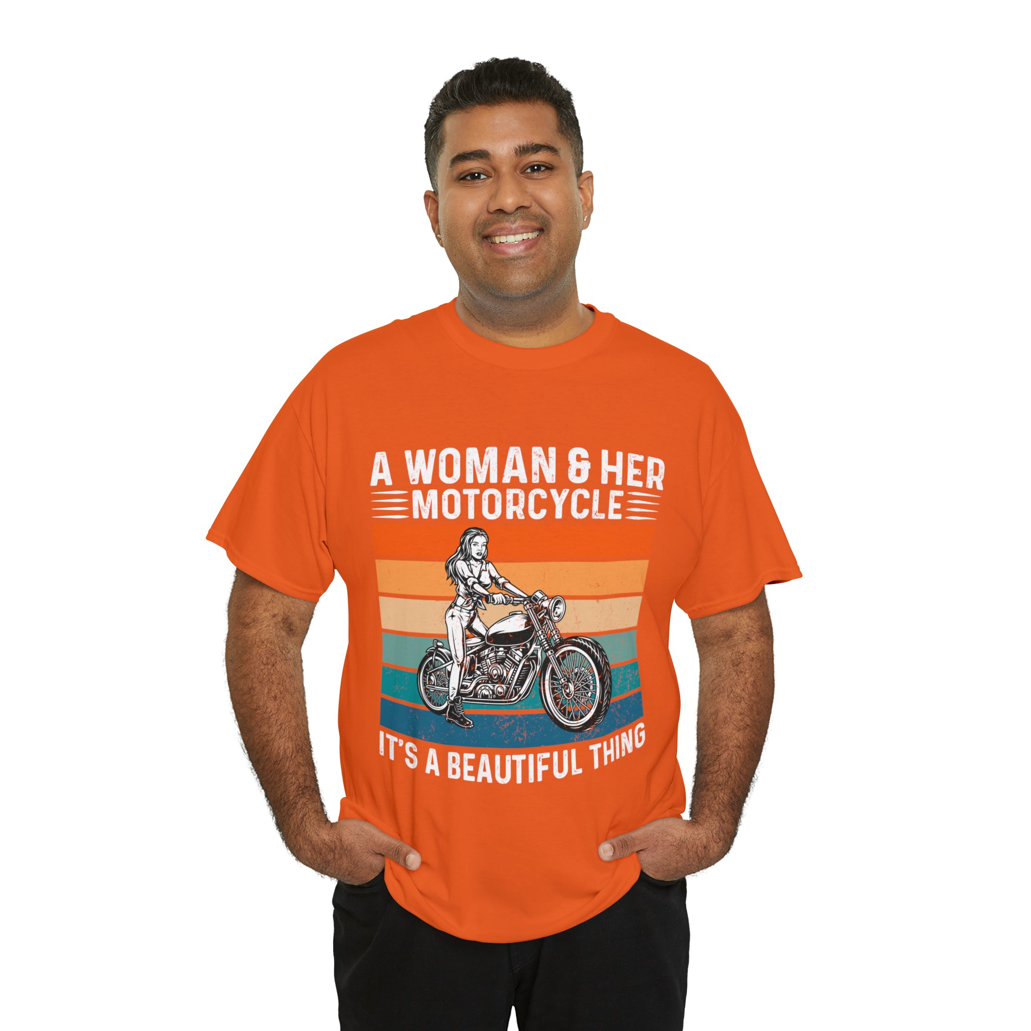 Funny Biker Chick Bike Night Week Motorcycle Casual Streetwear T-shirt a Woman and her Bike its a Beautiful Thing