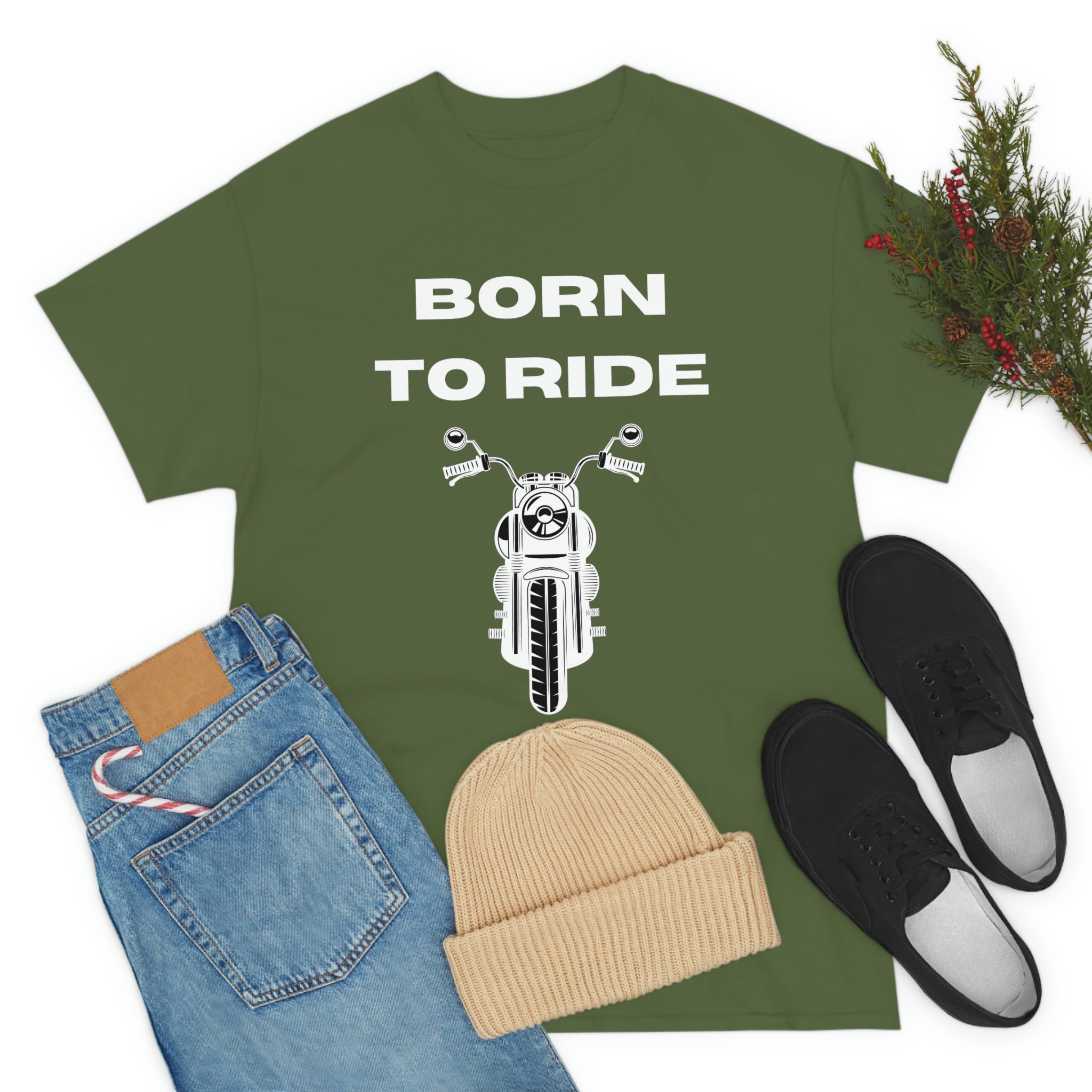 Unisex Funny Born to Ride Motorcycle T-Shirt