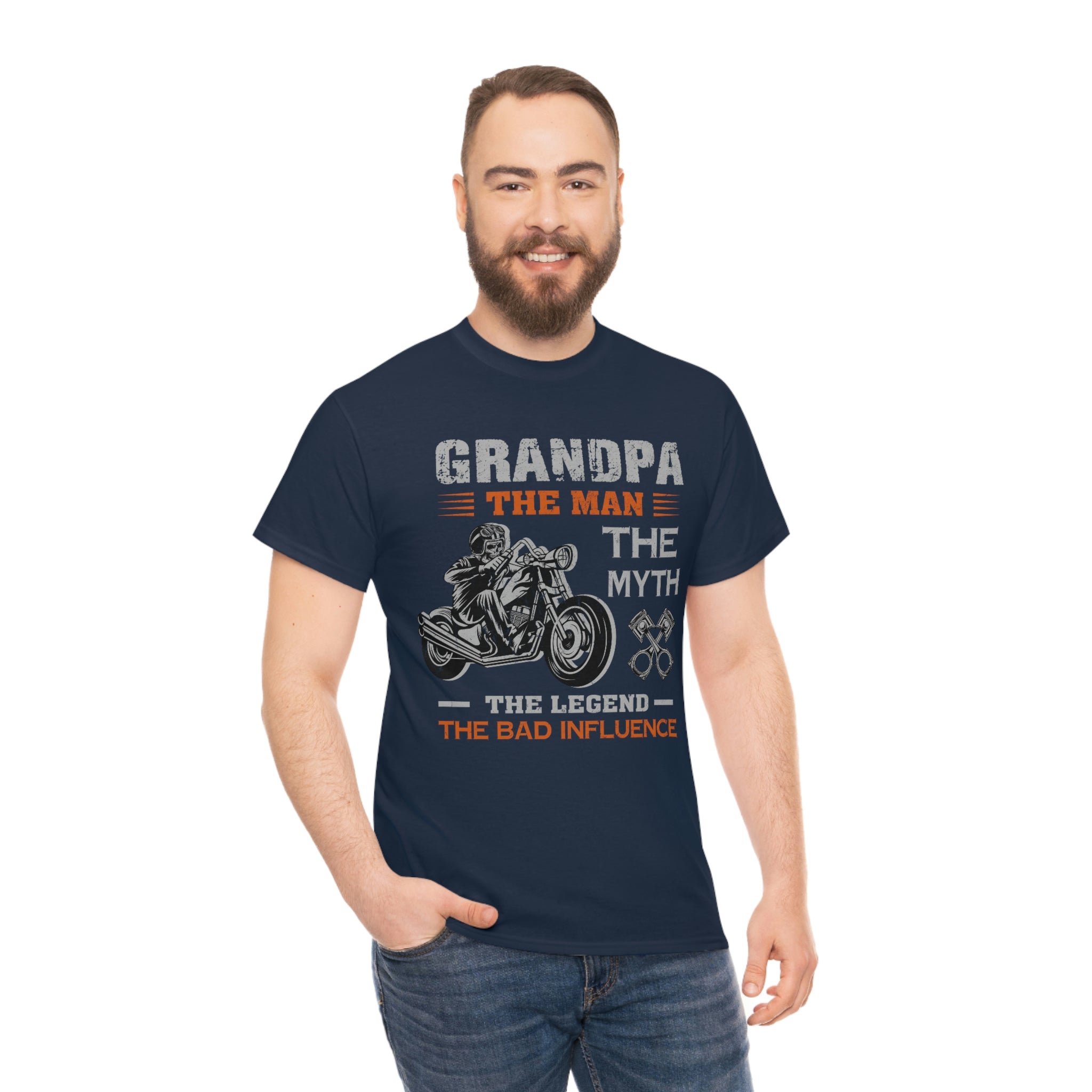 Biker Wear Funny Grandpa Old Man Bad Ass  Motorcyclist Bike Night Bike Week T-Shirt