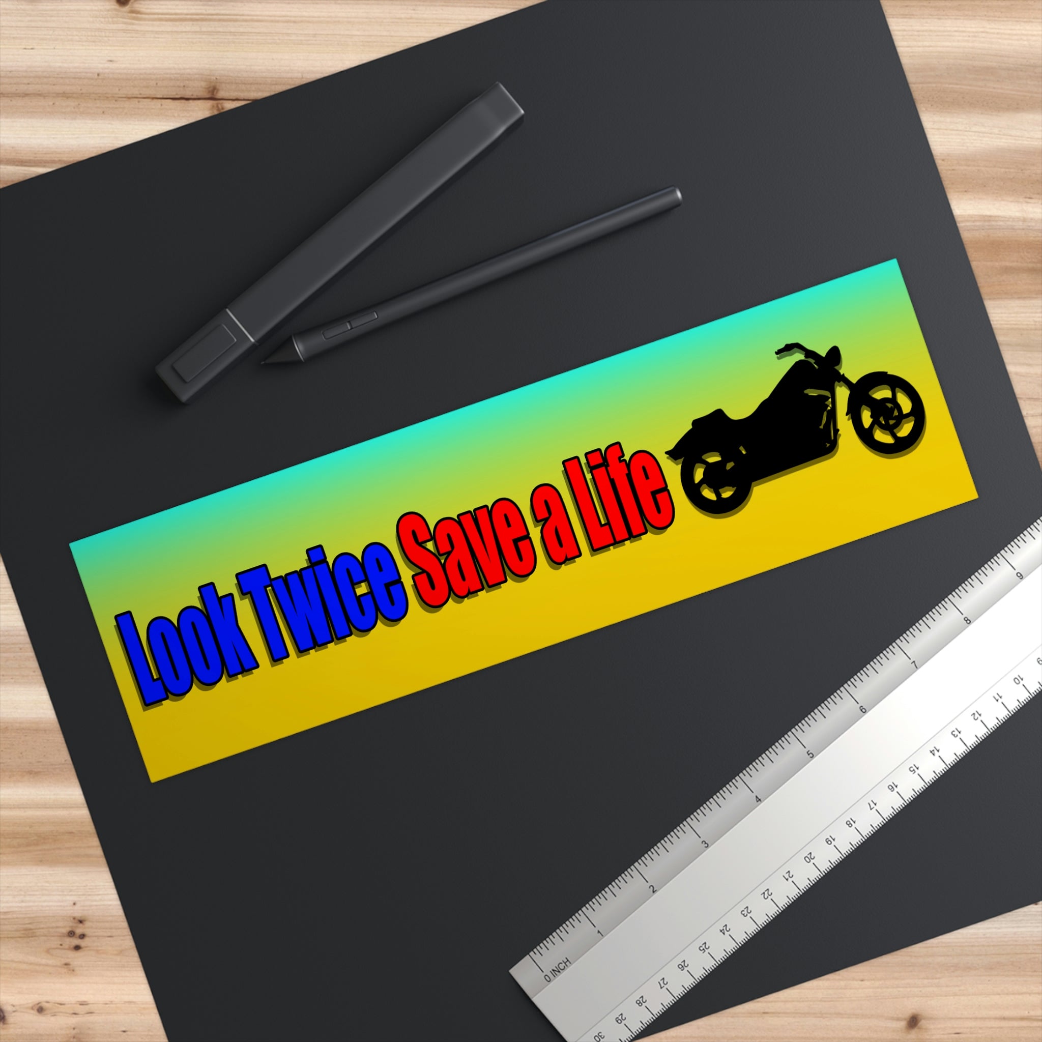 Look Twice Save a Life Motorcycle Car Safety Bumper Sticker