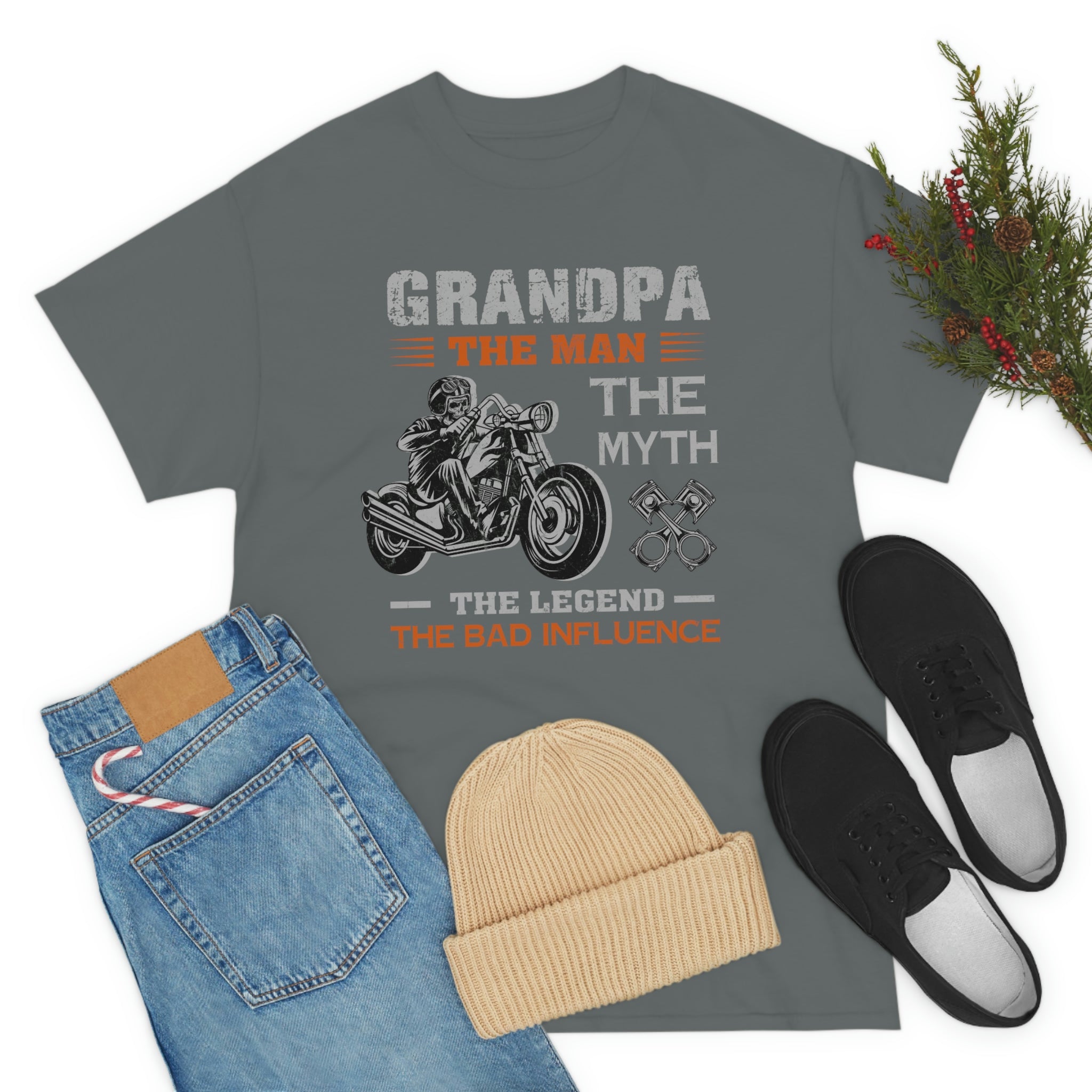 Biker Wear Funny Grandpa Old Man Bad Ass  Motorcyclist Bike Night Bike Week T-Shirt