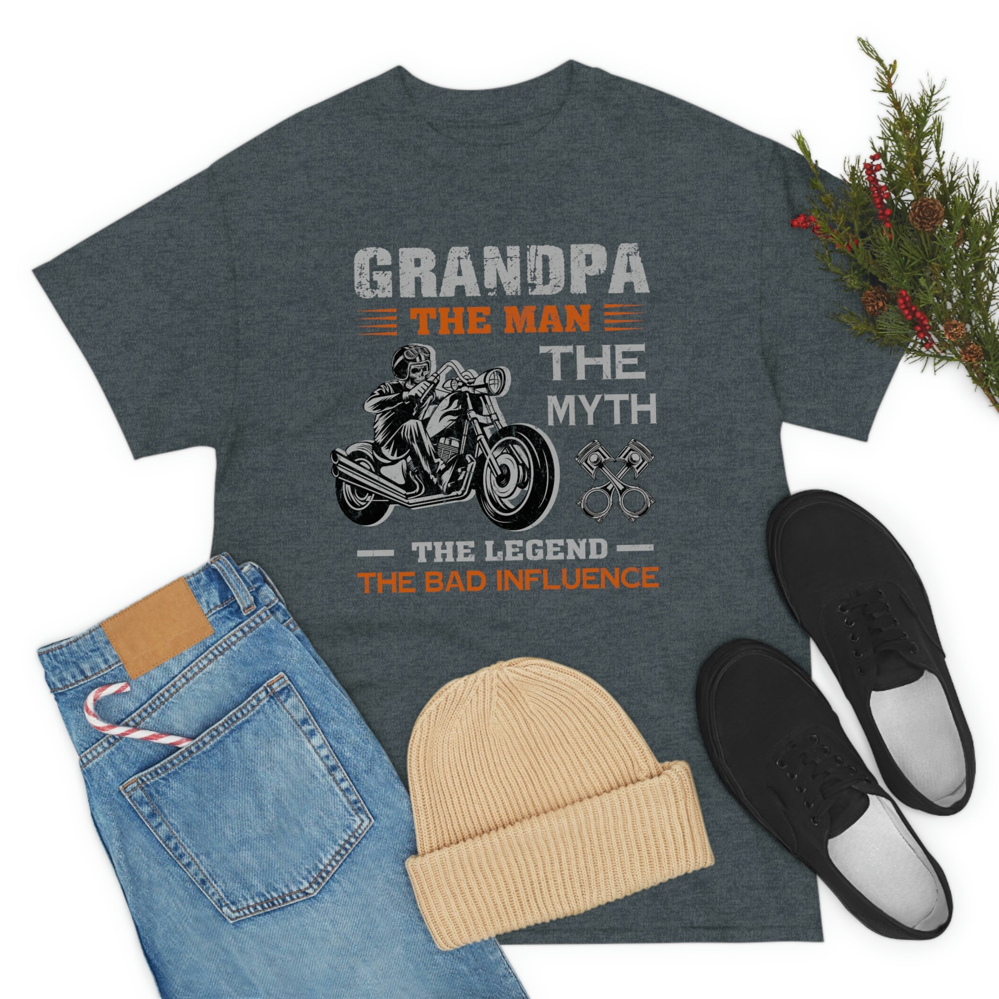 Biker Wear Funny Grandpa Old Man Bad Ass  Motorcyclist Bike Night Bike Week T-Shirt