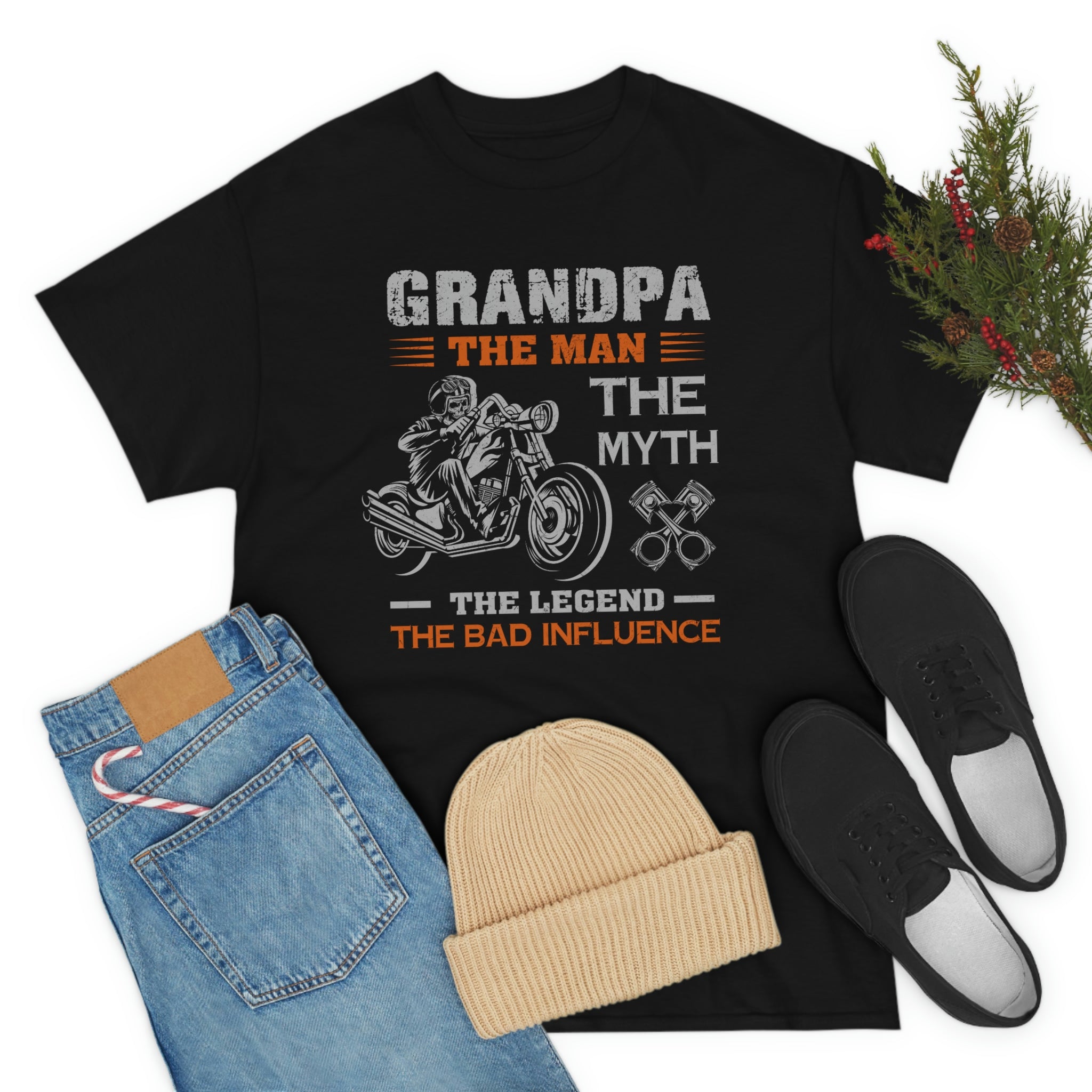 Biker Wear Funny Grandpa Old Man Bad Ass  Motorcyclist Bike Night Bike Week T-Shirt