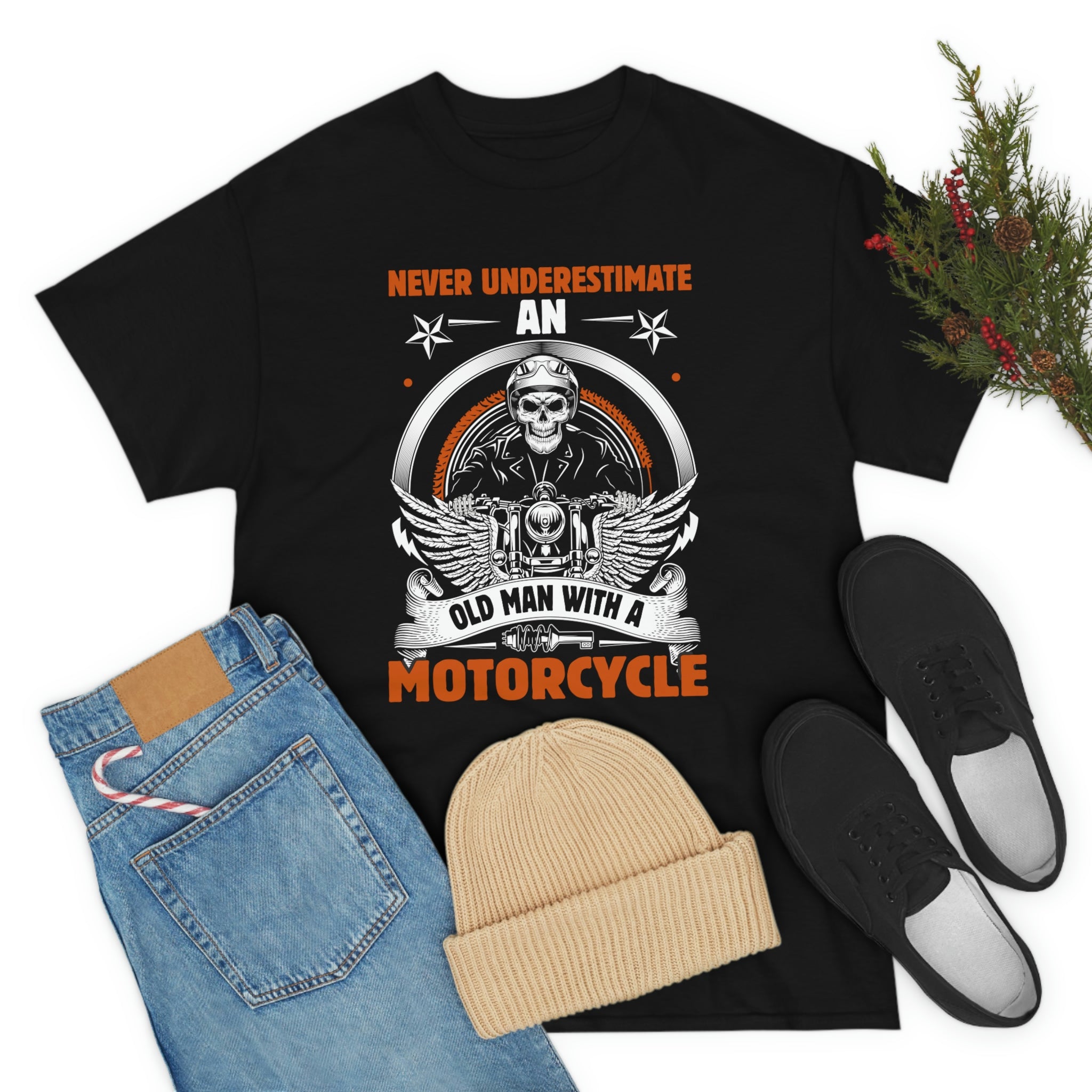 Funny Old Man Grandpa Geezer Motorcycle T-Shirt