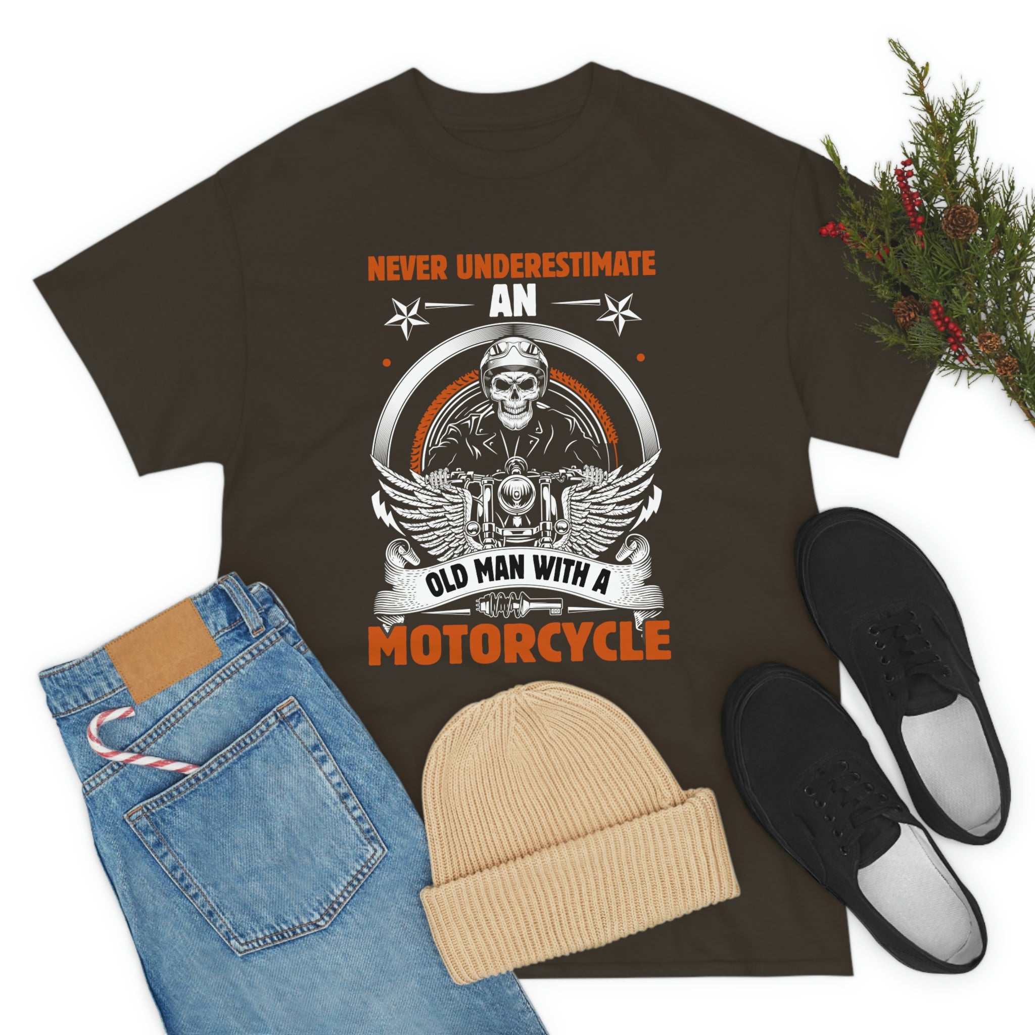 Funny Old Man Grandpa Geezer Motorcycle T-Shirt