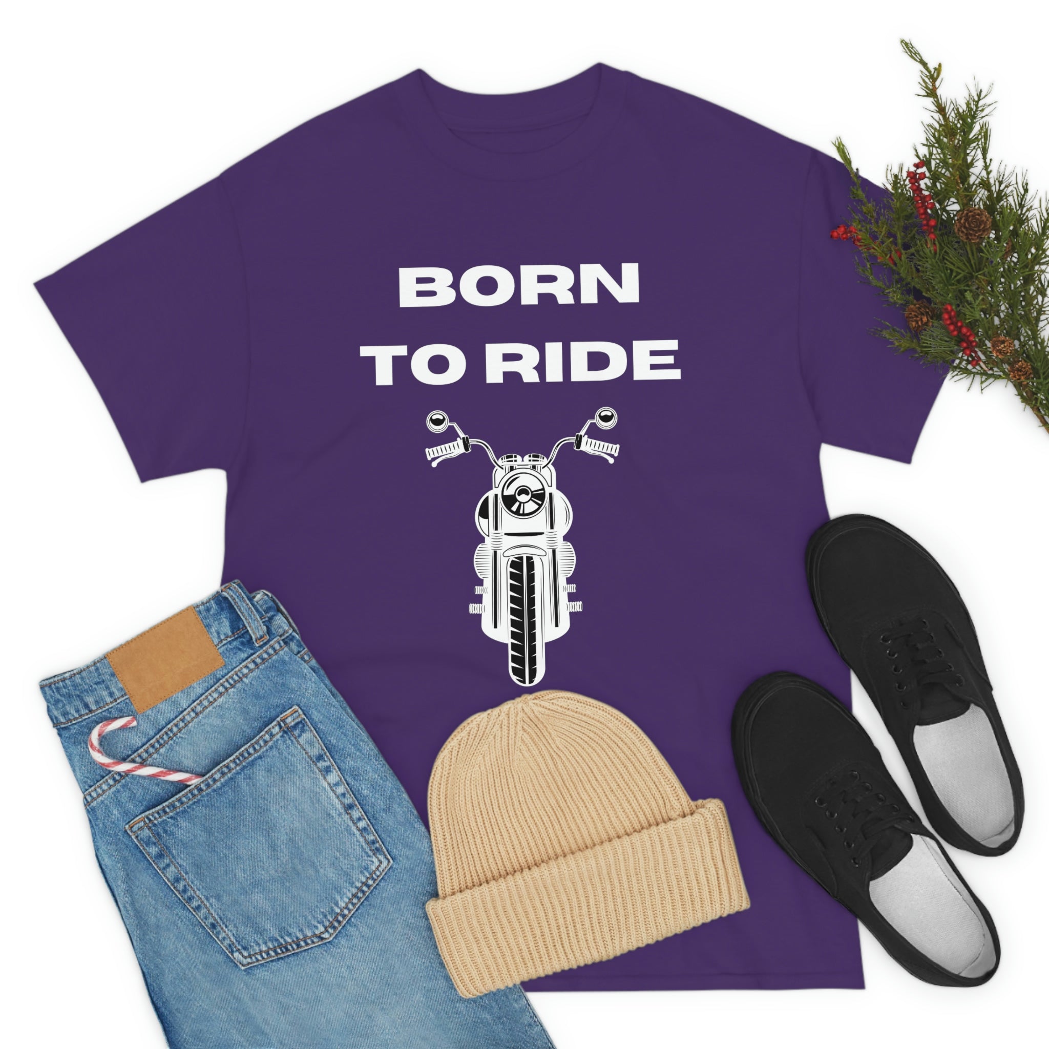 Unisex Funny Born to Ride Motorcycle T-Shirt