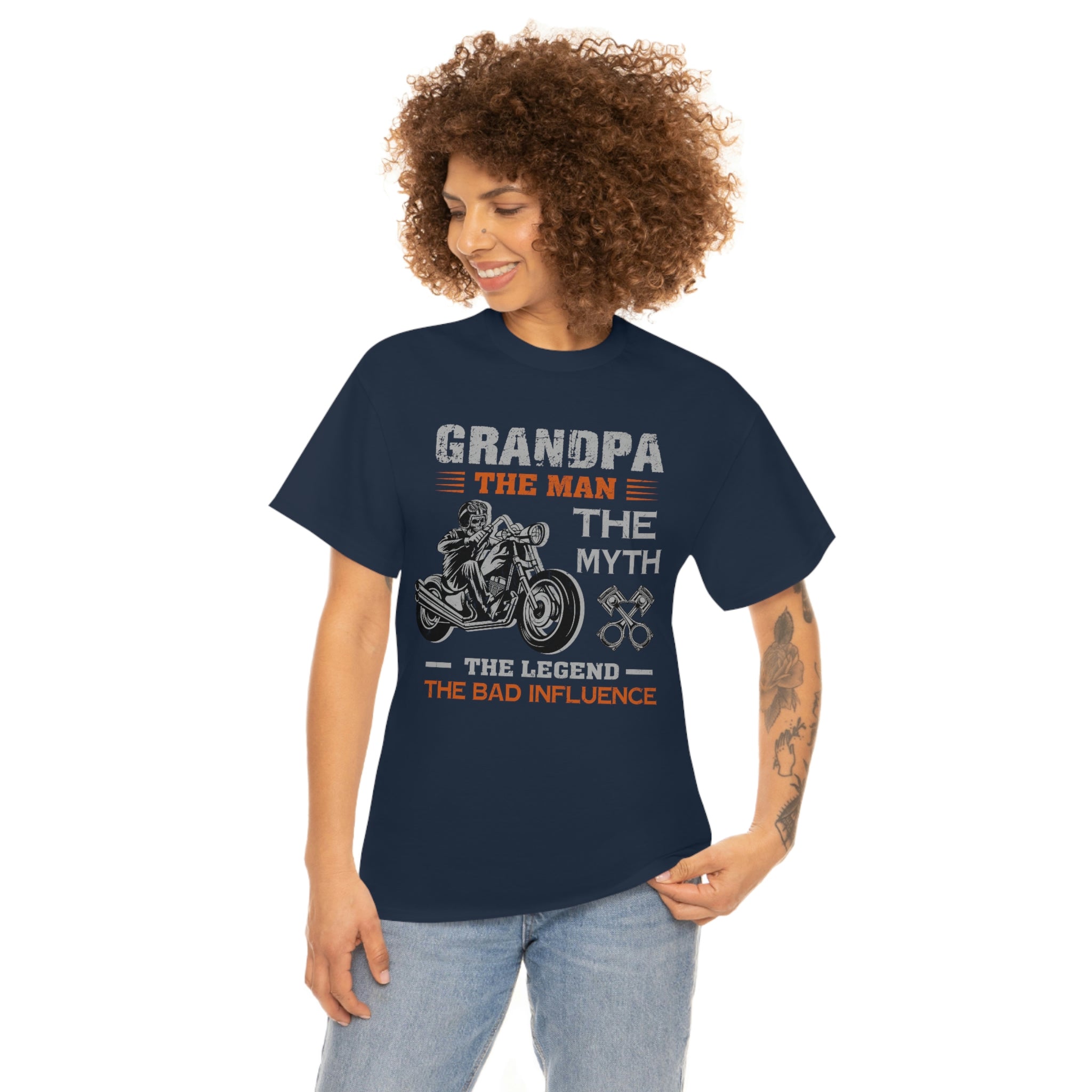 Biker Wear Funny Grandpa Old Man Bad Ass  Motorcyclist Bike Night Bike Week T-Shirt