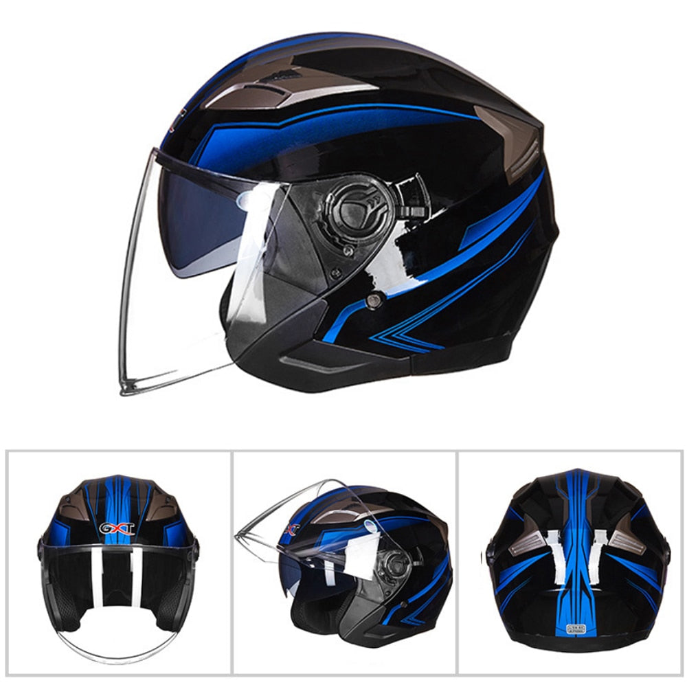 JDS Motorcycle Helmet Double Lens Moto Helmet Open Face Racing Helmet Casco Moto Capacete Casque Scooter Motorbike Helmet