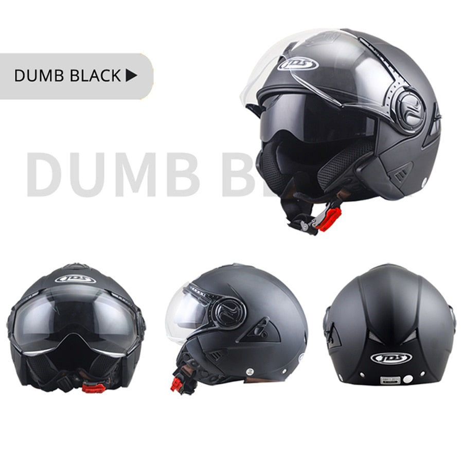 JDS Motorcycle Helmet Double Lens Moto Helmet Open Face Racing Helmet Casco Moto Capacete Casque Scooter Motorbike Helmet