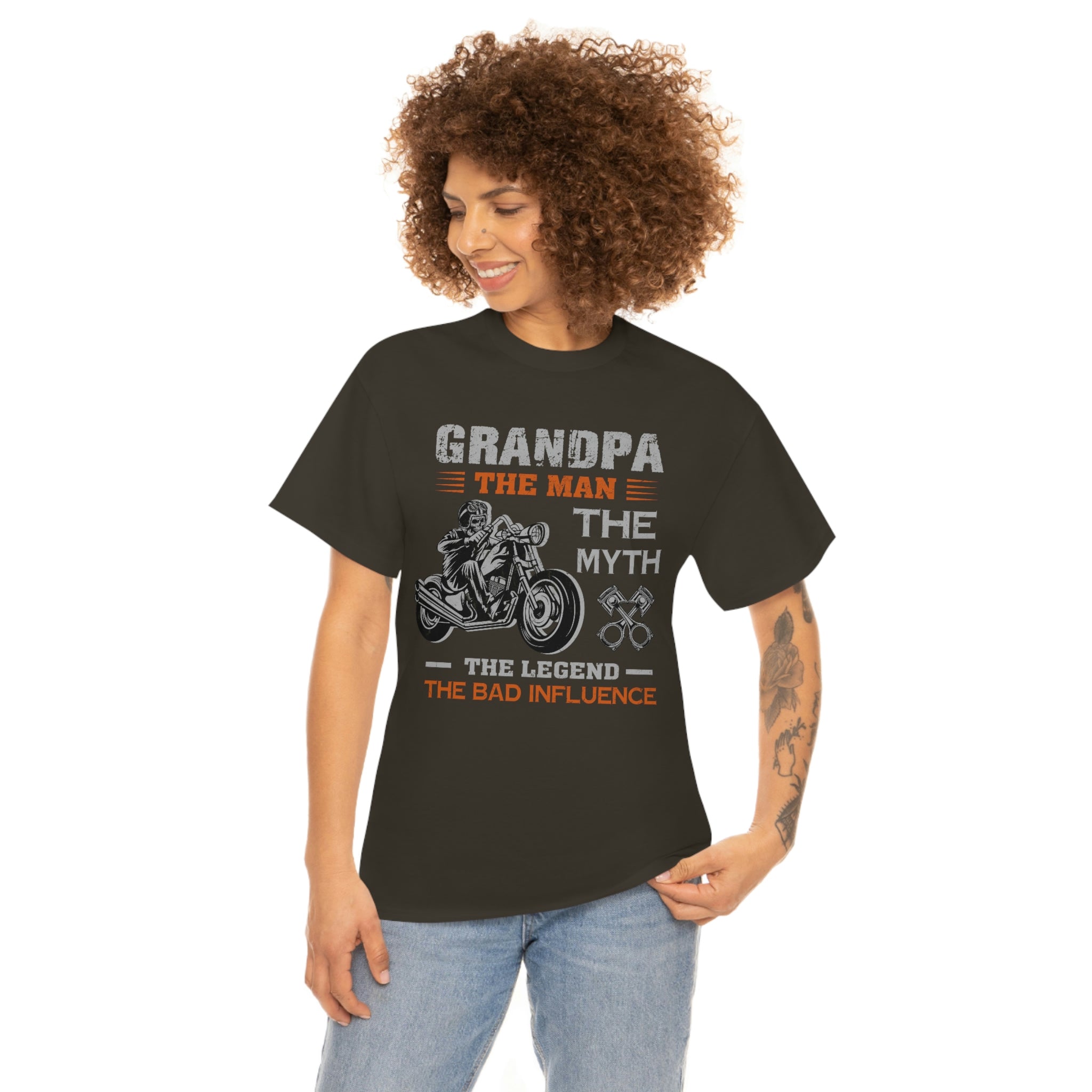 Biker Wear Funny Grandpa Old Man Bad Ass  Motorcyclist Bike Night Bike Week T-Shirt