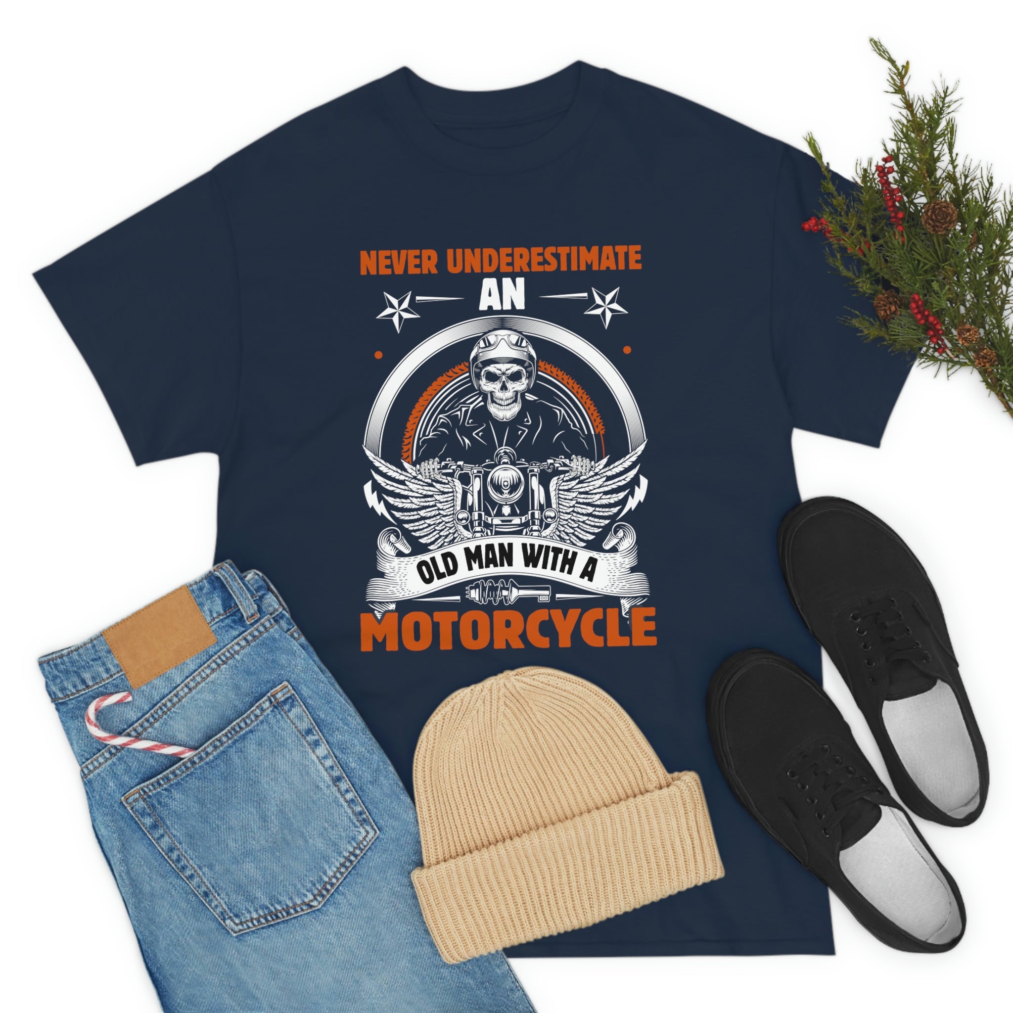 Funny Old Man Grandpa Geezer Motorcycle T-Shirt